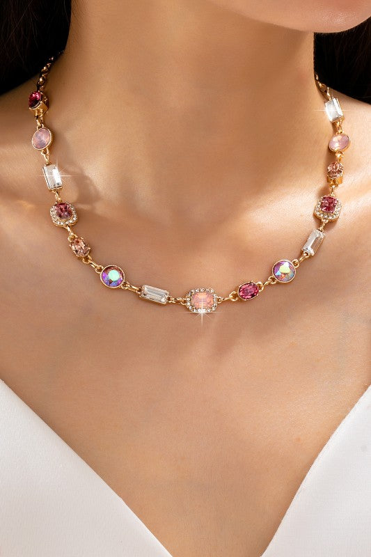 Crystal station necklaces