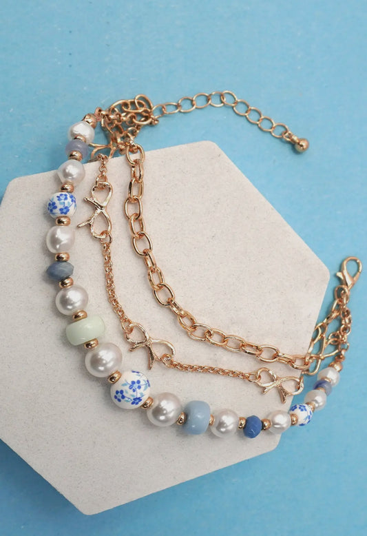 Ceramic bow porcelain bracelet
