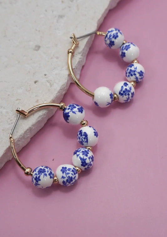 Blue ceramic hoops