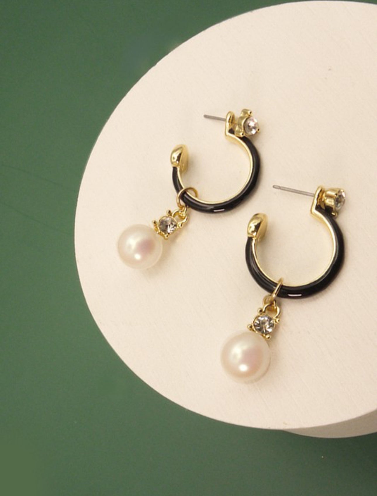 Pearl hoop earrings