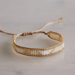 Bazou weave Bracelet White/Champagne