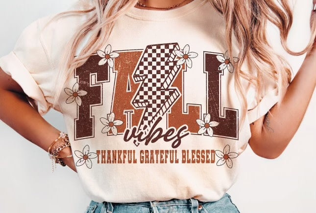 Fall Vibes Checkered Tee