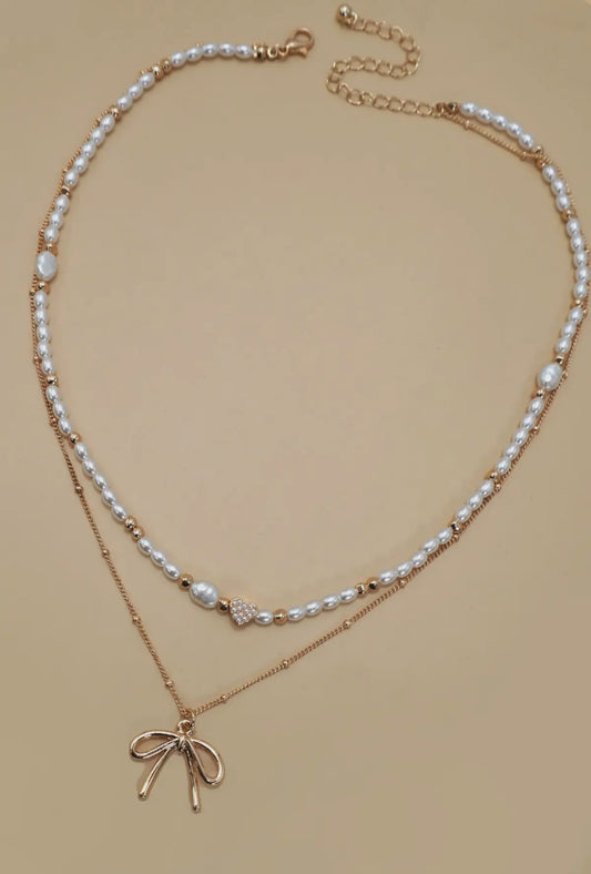 Double layer pearl and heart
