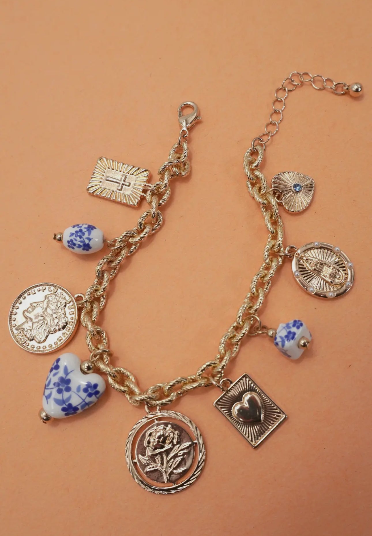 Blue charm porcelain bracelet
