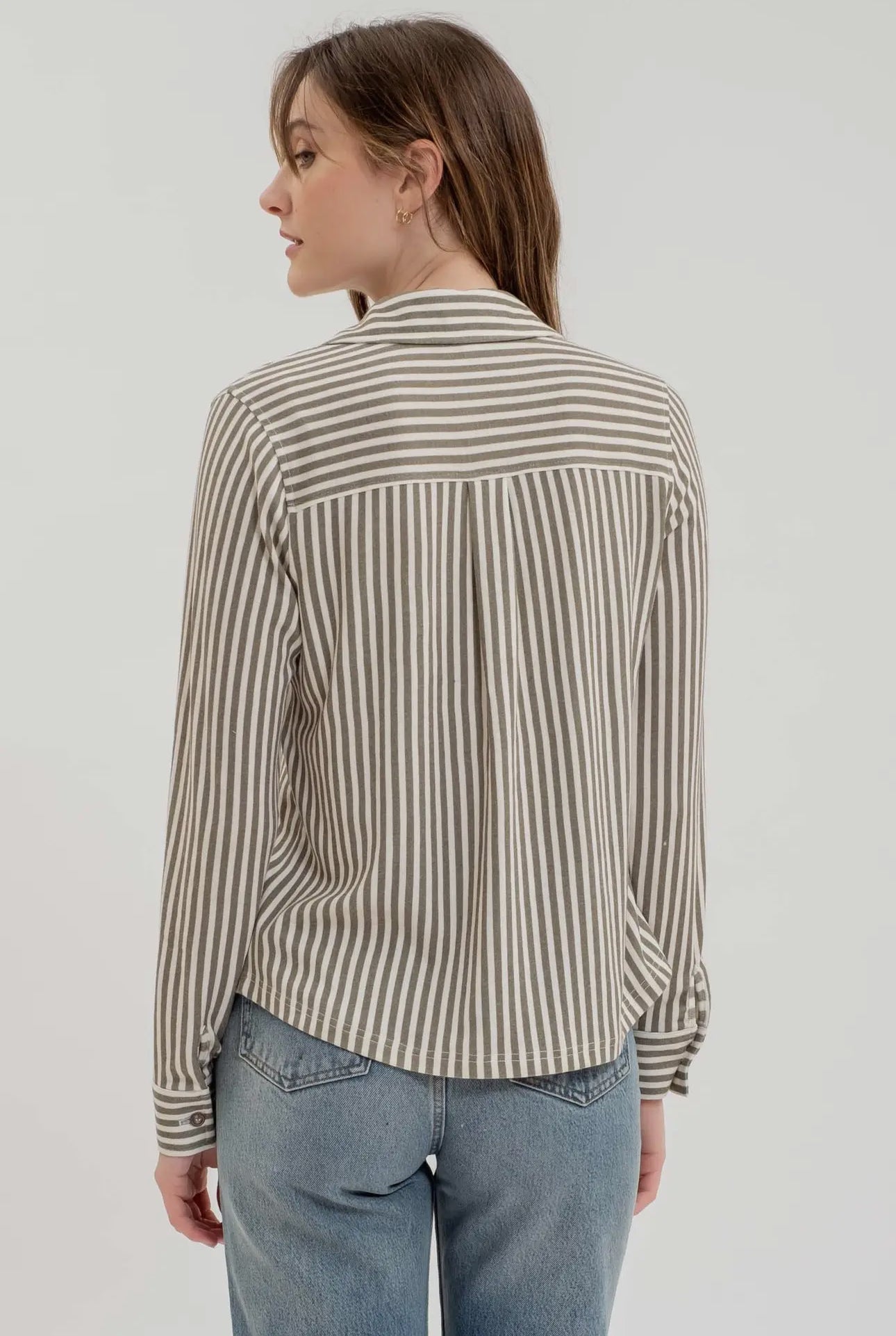 Donna Striped Button Down