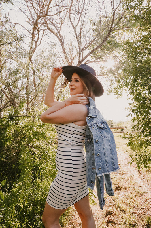 Ribbed Striped Dress