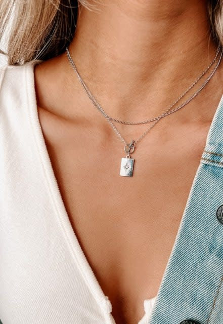 Silver charm necklace