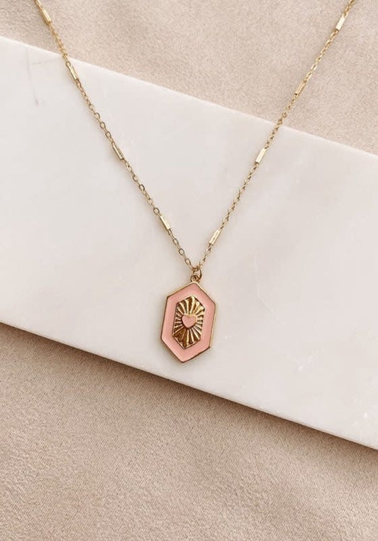 Pink/gold charm Necklace