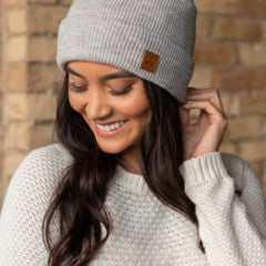 Panache grey Cuffed fleece lined Beanie