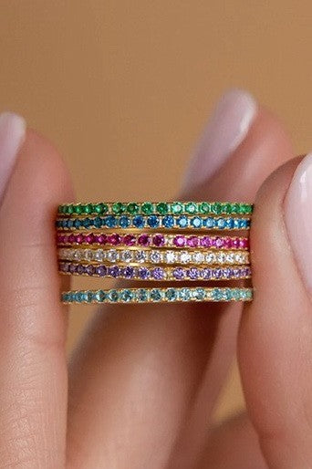 18k SS stone band