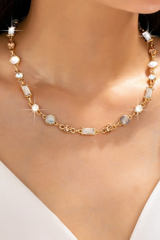 Crystal station necklaces