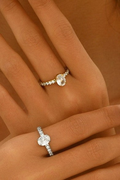 18k SS rhinestone rings