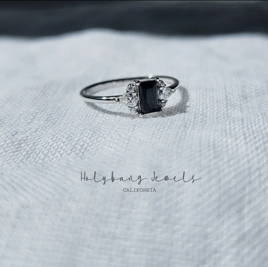 Black Baguette Ring