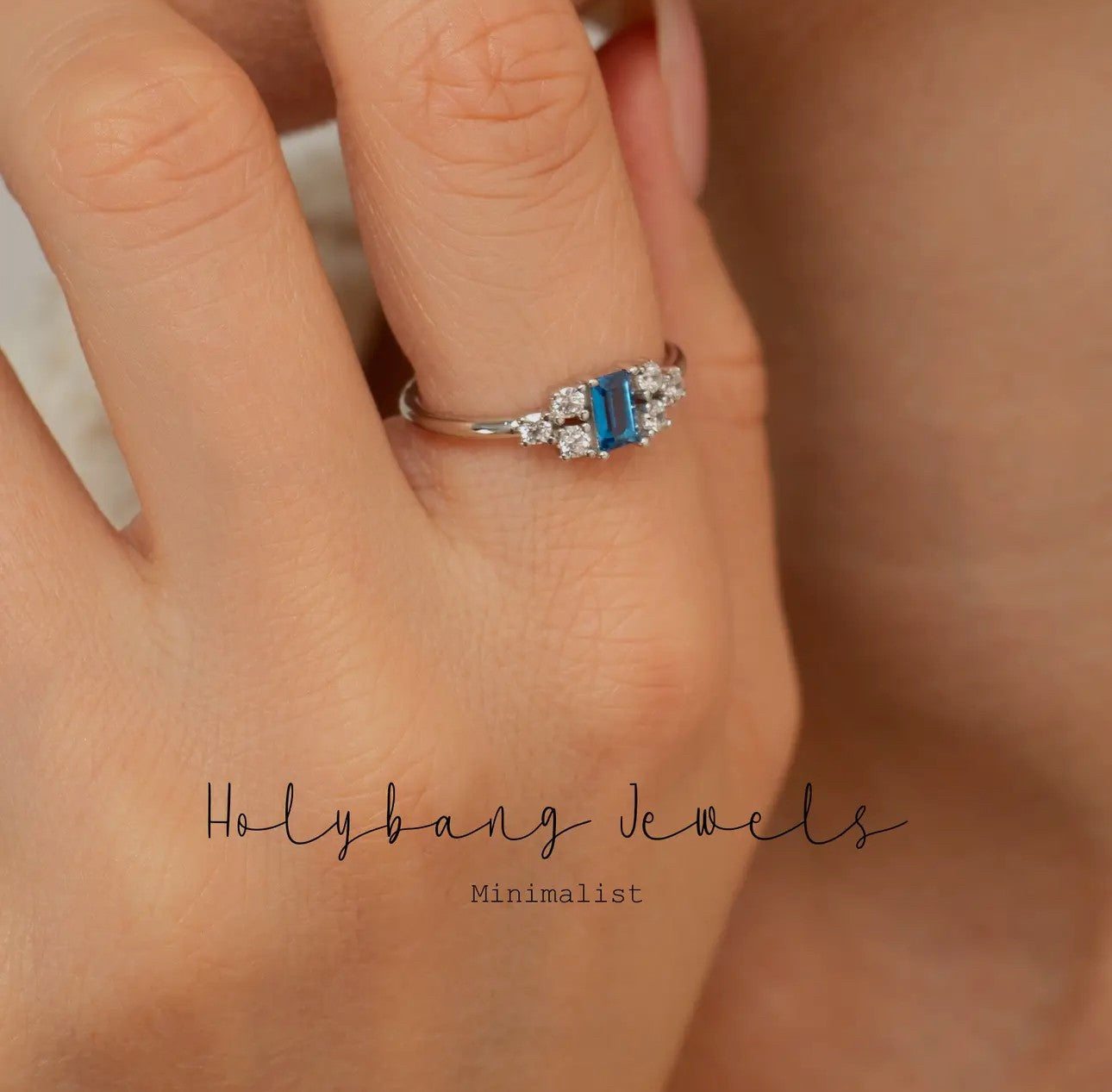 Blue Topaz Baguette Ring