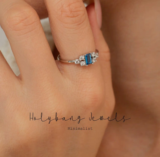 Blue Topaz Baguette Ring