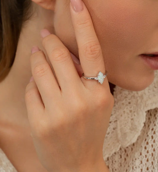 Marquise Cut Opal Ring