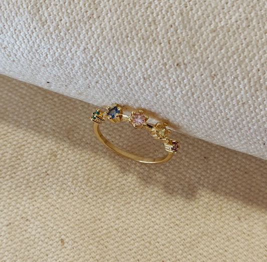 Delicate pastel Zirconia Ring